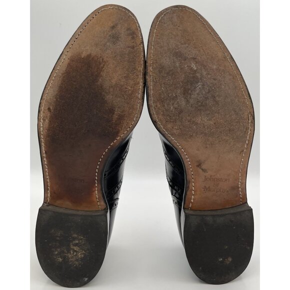 Vtg Johnston & Murphy Aristocraft Black Shell Cordovan Wingtip Size 10C Oxfords - Picture 12 of 12